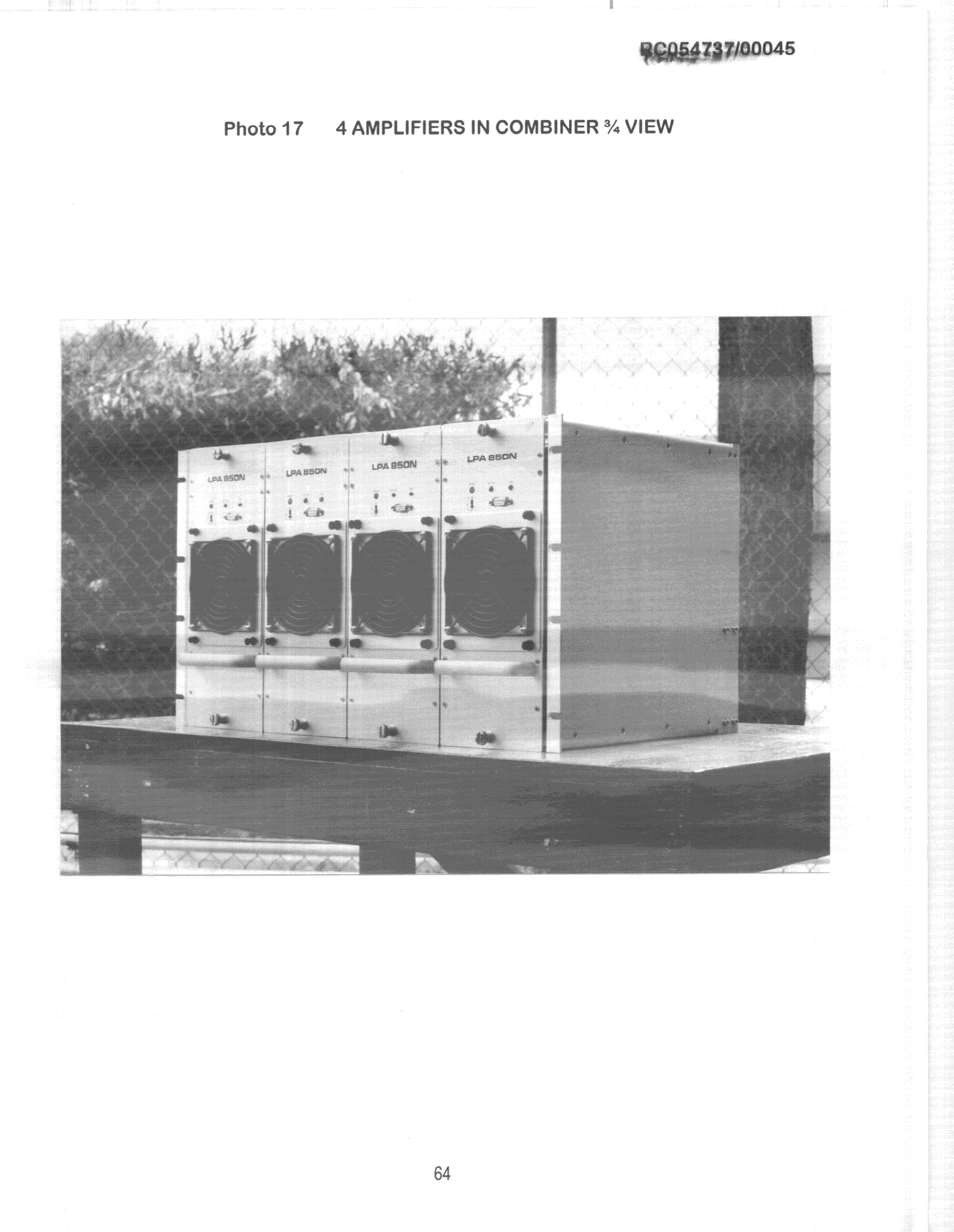 AMP - Amplifier - FCC ID OQ3MS800-200 - Paradigm Wireless Systems Inc