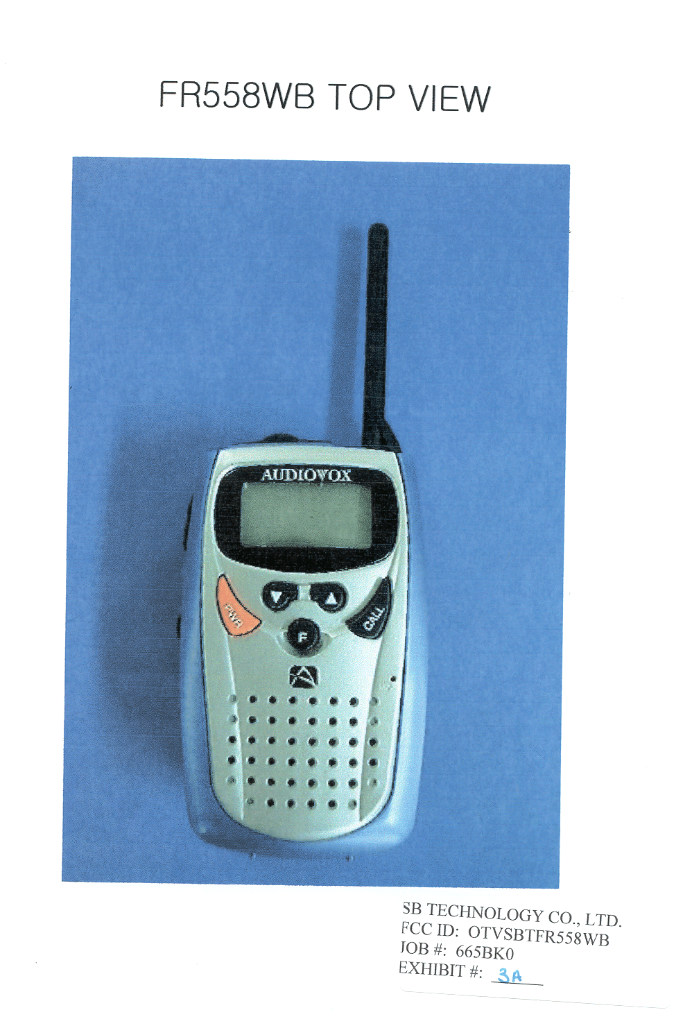 FRF - Part 95 Family Radio Face Held Transmitter - FCC ID OTVSBTFR558WB - SB Telcom Co Ltd