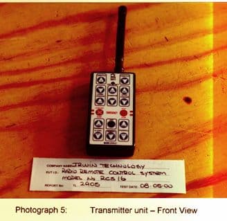 Radio Remote Control Transmitter RCS16TX - FCC ID OZTRCS16TX - Irwin Technology Pty Ltd