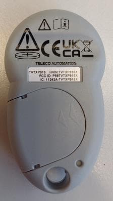 Transmitter TXP - FCC ID P59TVTXP916X - Teleco Automation S.r.l.