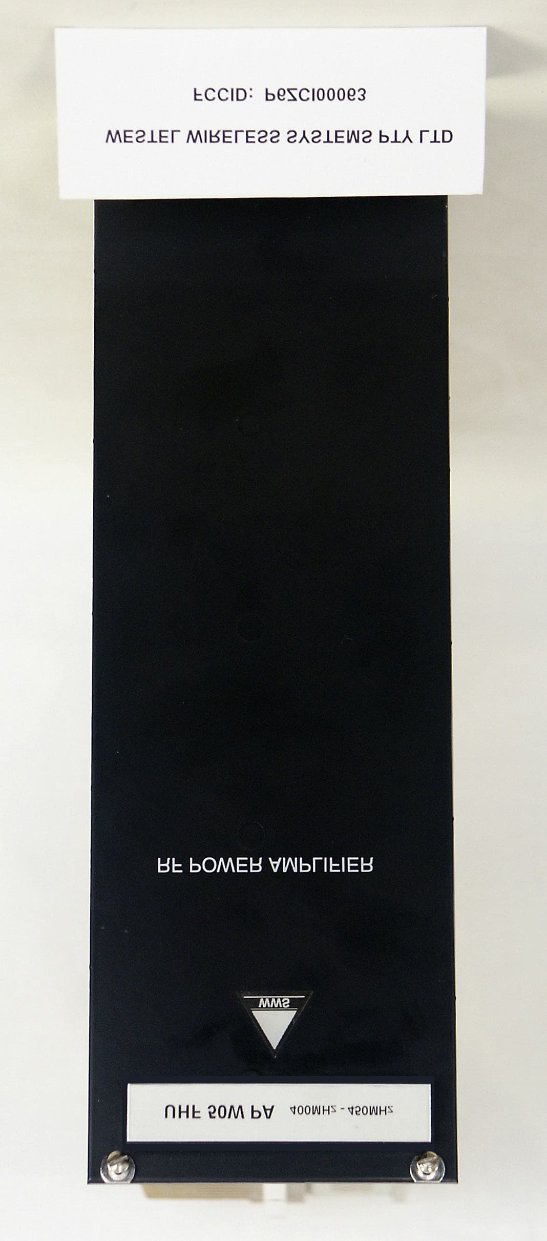 UHF BASE STATION TRANSCEIVER - FCC ID P6ZCI00063 - Westel Wireless Systems Pty Ltd