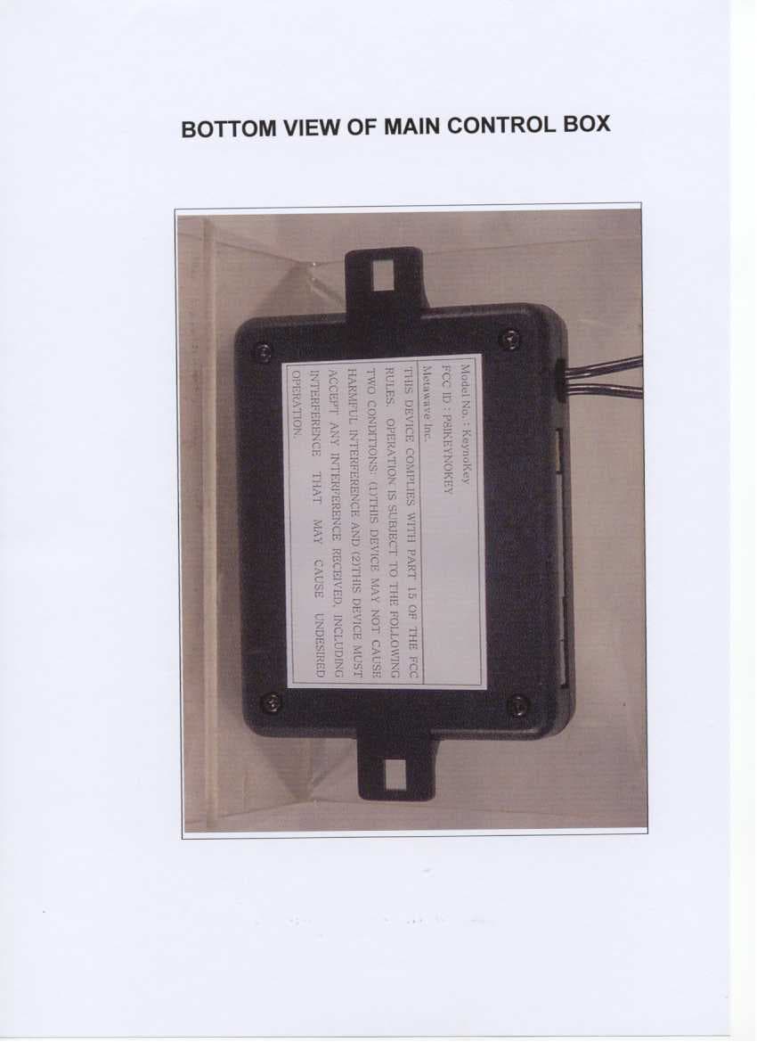 Low Power Communications Device Receiver - FCC ID P8IKEYNOKEY - METAWAVE INC. (1)