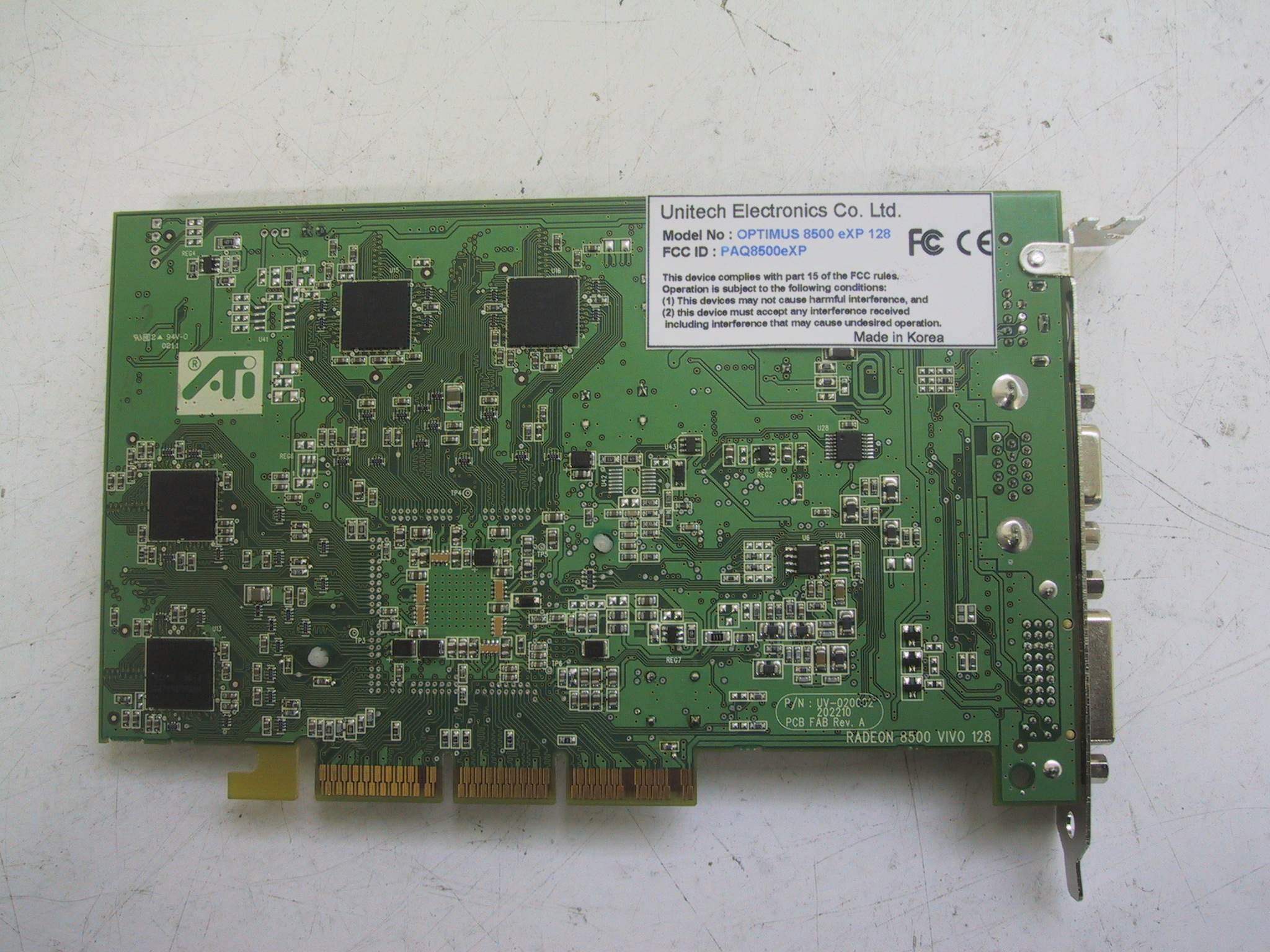 VGA Card - FCC ID PAQ8500EXP - Unitech Electronics Co., Ltd.