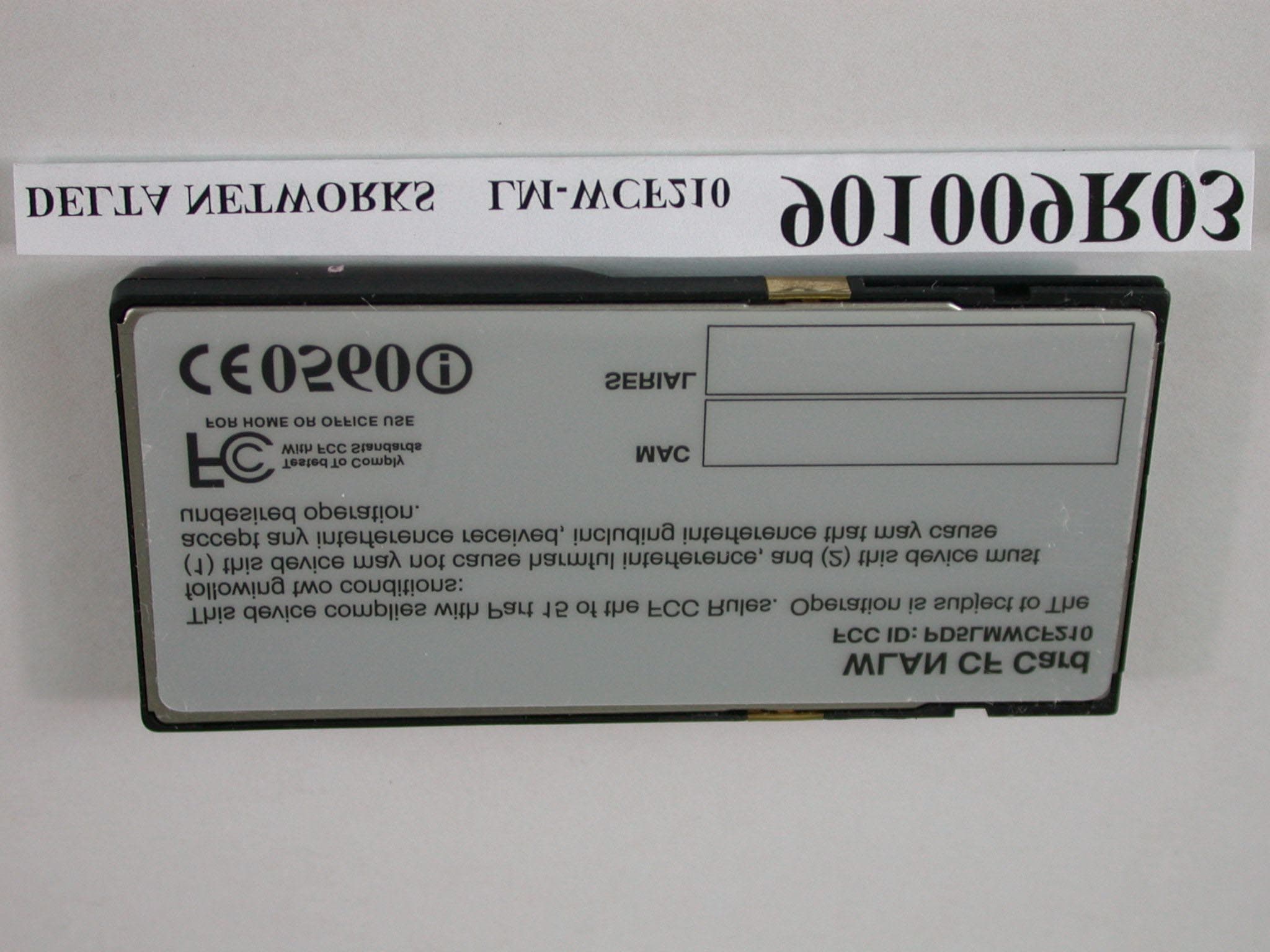 WLAN Compact Flash Card - FCC ID PD5LMWCF210 - Delta Electronics, Inc. (2)