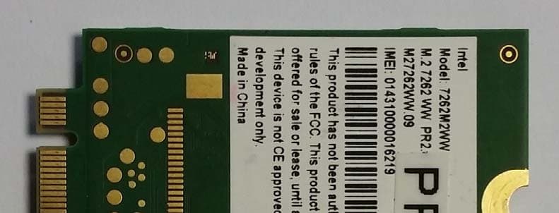 WWAN Module Adapter Card - FCC ID PD97262W2 - Intel Corporation (3)