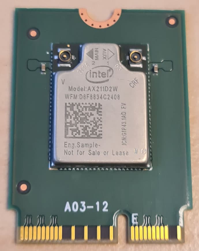 Intel Wi-Fi 6E AX211 - FCC ID PD9AX211D2L - Intel Corporation