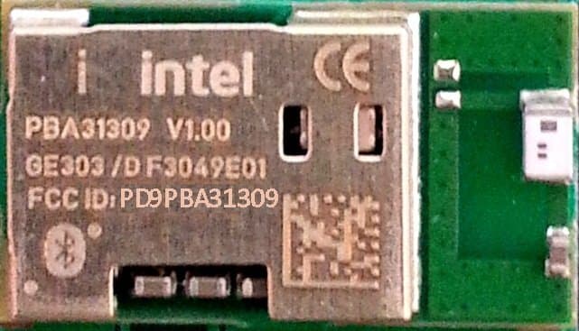 Bluetooth Wireless Adapter - FCC ID PD9PBA31309 - Intel Corporation