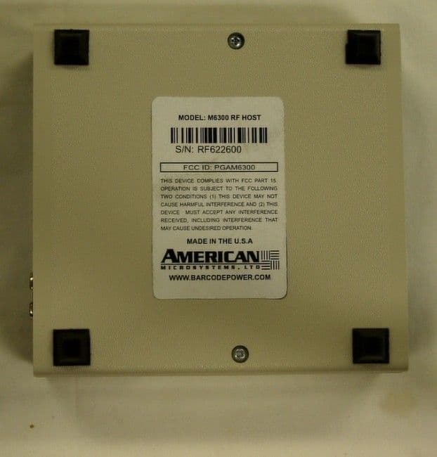 Wireless Bar Cade Decoder - FCC ID PGAM6300 - American Microsystems, Ltd.