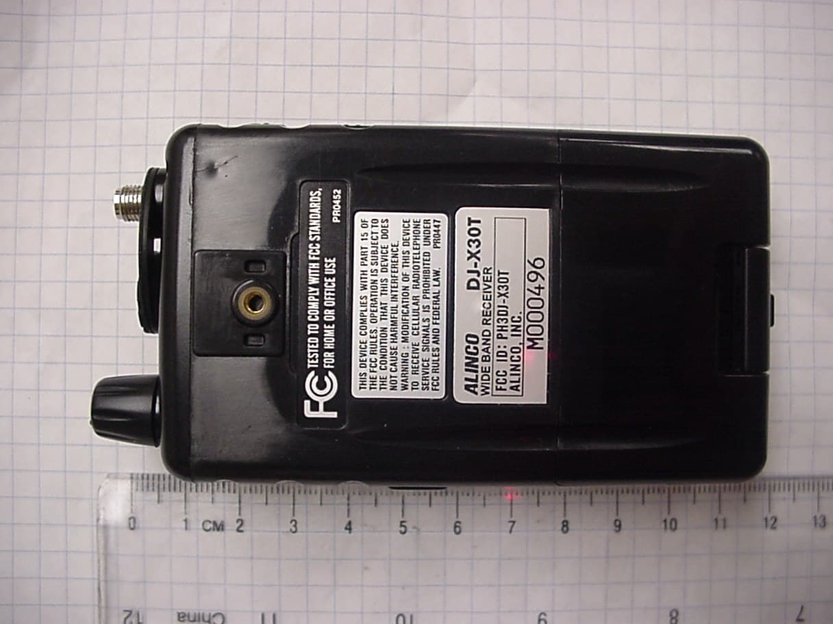 DJ-X30T Wide Band Communications Receiver - FCC ID PH3DJ-X30T - Alinco Incorporated, Electronics Division (2)