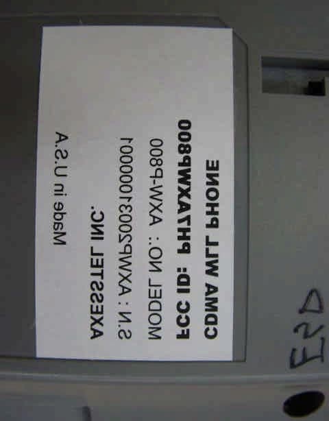 Fixed WLL Telephone (CDMA) - FCC ID PH7AXWP800 - Axesstel Inc