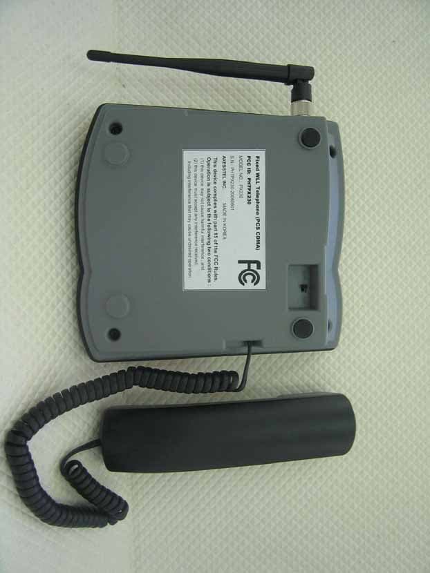 Fixed WLL Telephone (PCS CDMA) - FCC ID PH7PX230 - Axesstel Inc