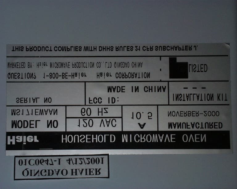 Microwave Oven - FCC ID PKAXZHM06750W - Qingdao Haier Microwave Production Co., Ltd.