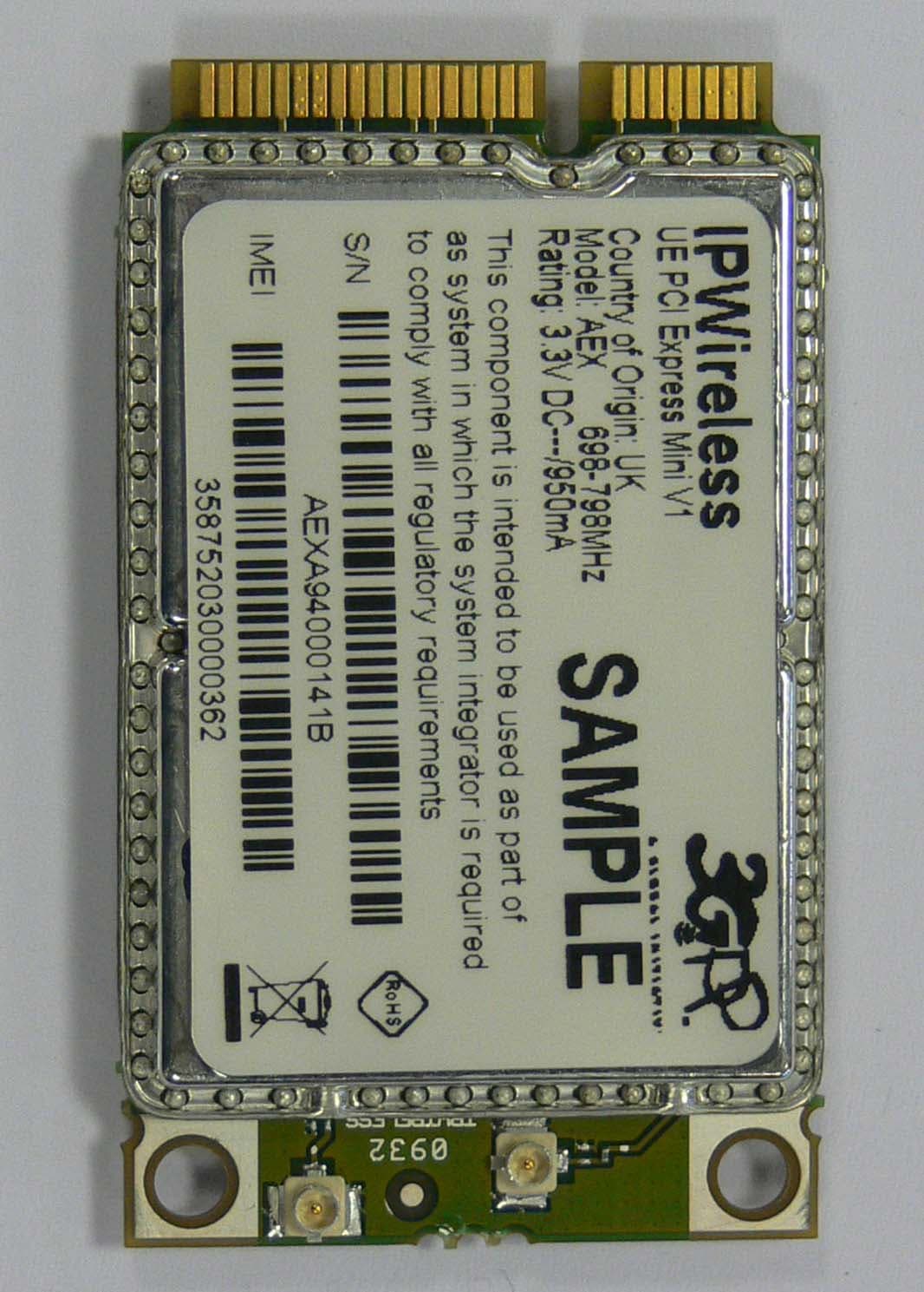 PCI Express Mini OEM Module - FCC ID PKTPEMAEX - General Dynamics Broadband, Inc.