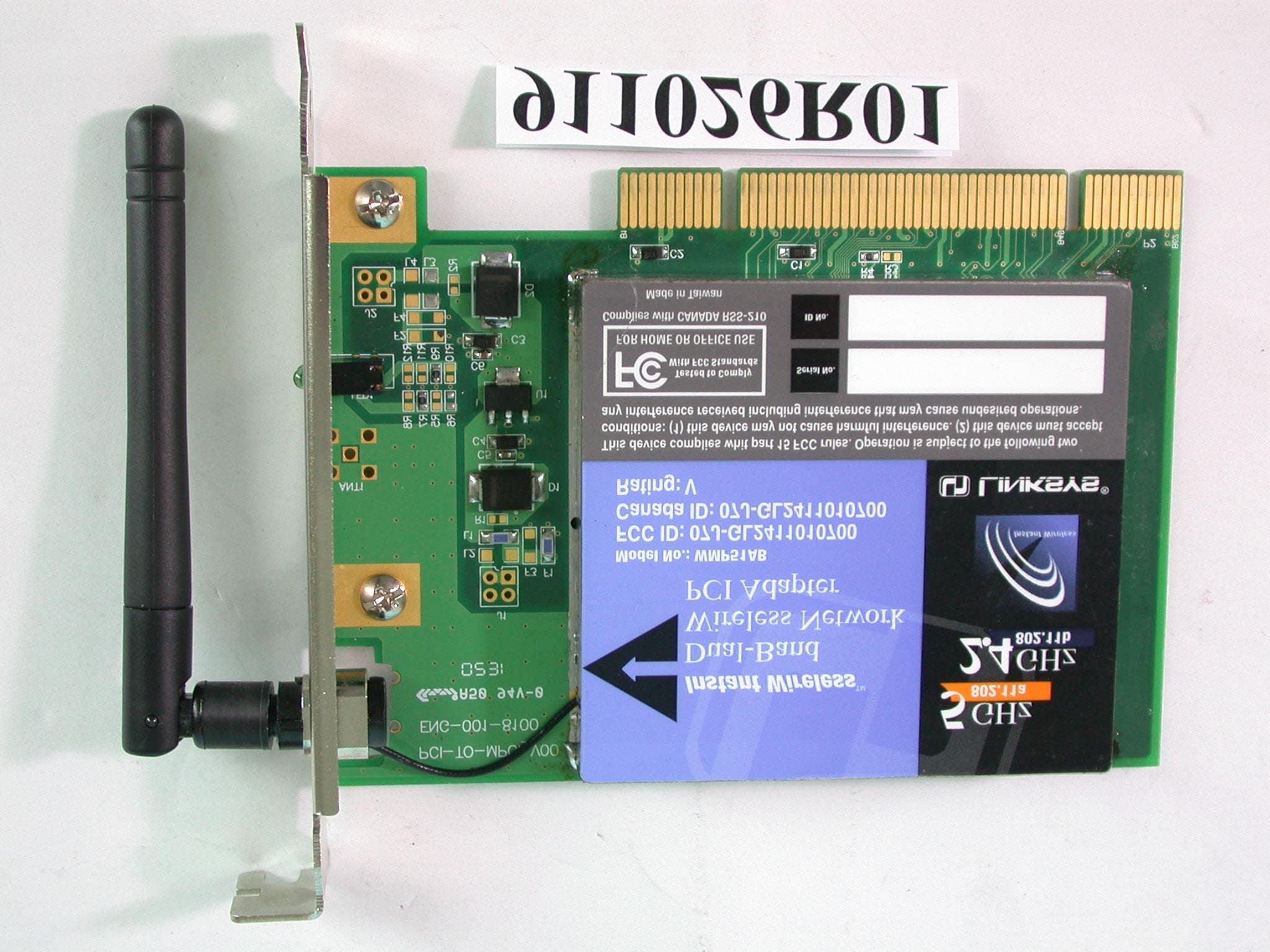Dual-Band Wireless A+B PCI Adapter - FCC ID PKW-WMP51AB - Cisco-Linksys, LLC
