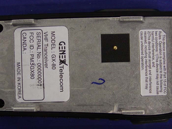Transceiver, VHF, PTT - FCC ID PM3GX80 - Genex Telecom Co., Ltd.