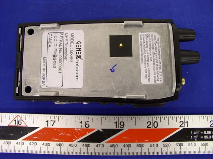 Transceiver, UHF, PTT - FCC ID PM3GX90 - Genex Telecom Co., Ltd.