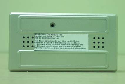 MP3 Player WIth FM Transmitter - FCC ID PM8CARMP3AC100 - AL Tech, Inc.