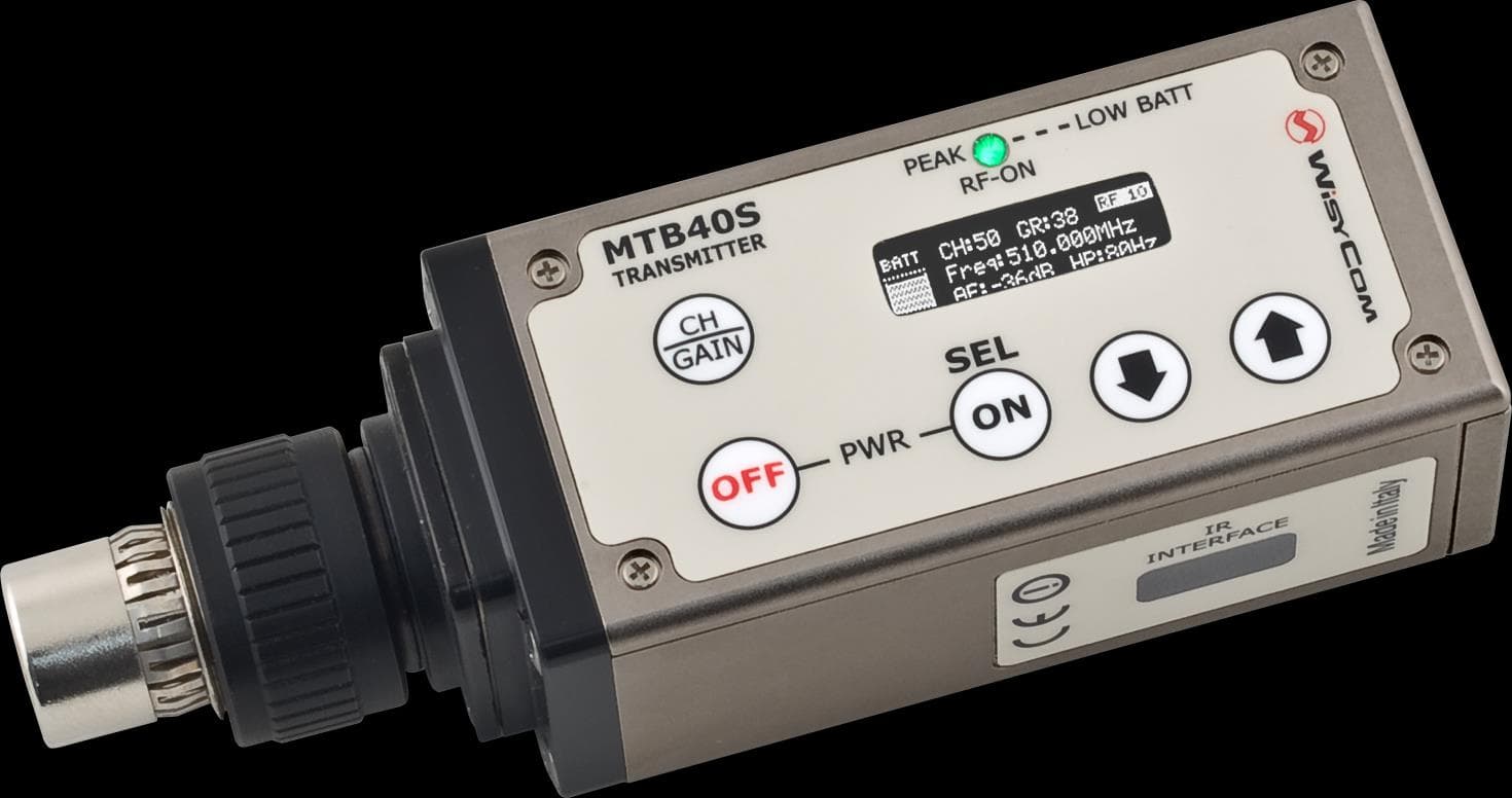 Plug on transmitter - FCC ID POUMTB40SUSX - Wisycom s.r.l.