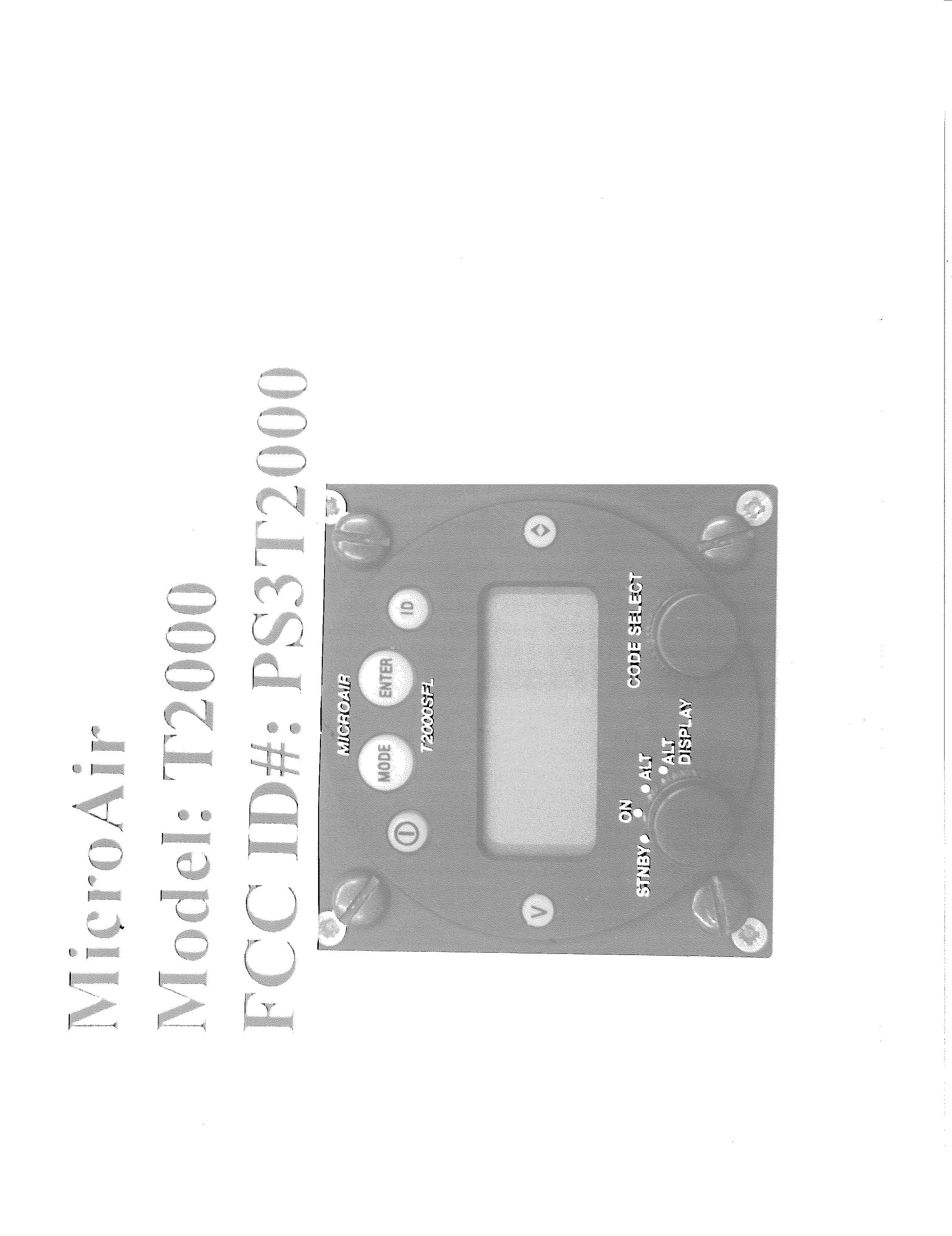 Transponder - FCC ID PS3T2000 - Microair Avionics PTY LTD (1)