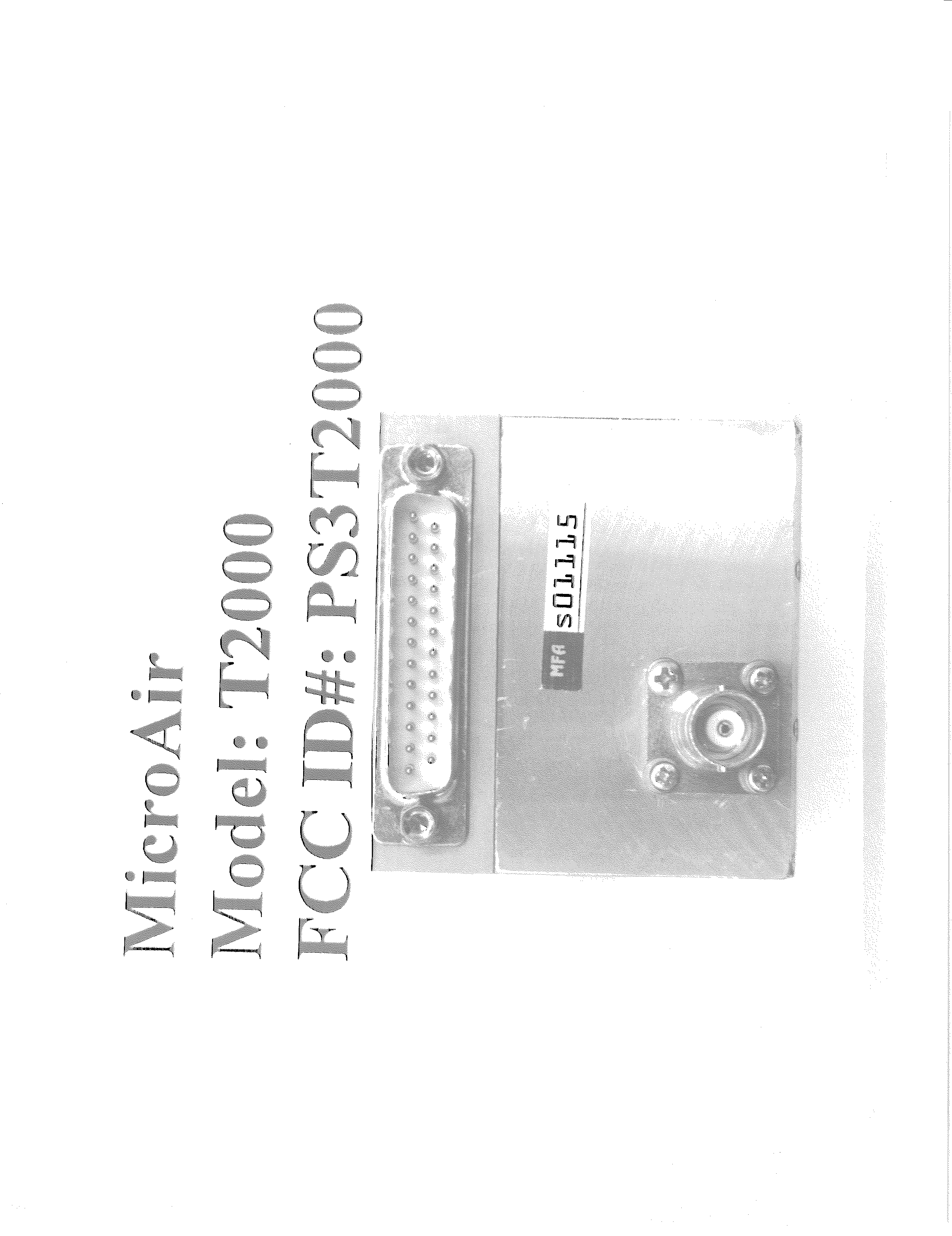 Transponder - FCC ID PS3T2000 - Microair Avionics PTY LTD (2)