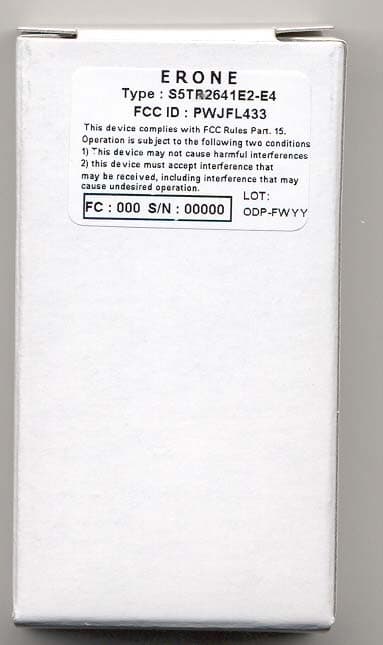TRANSMITTER ERONE MOD. T054A - FCC ID PWJFL433 - CDVI WIRELESS S.P.A. (2)