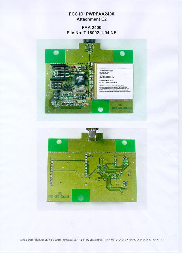 RF Transceiver Module - FCC ID PWPFAA2400 - Beissbarth GmbH (1)