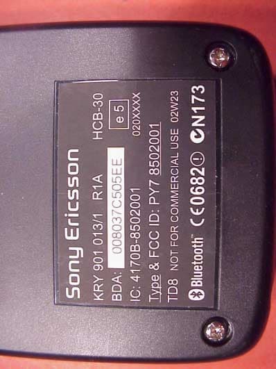 Bluetooth Carkit - FCC ID PY78502001 - Sony Corporation
