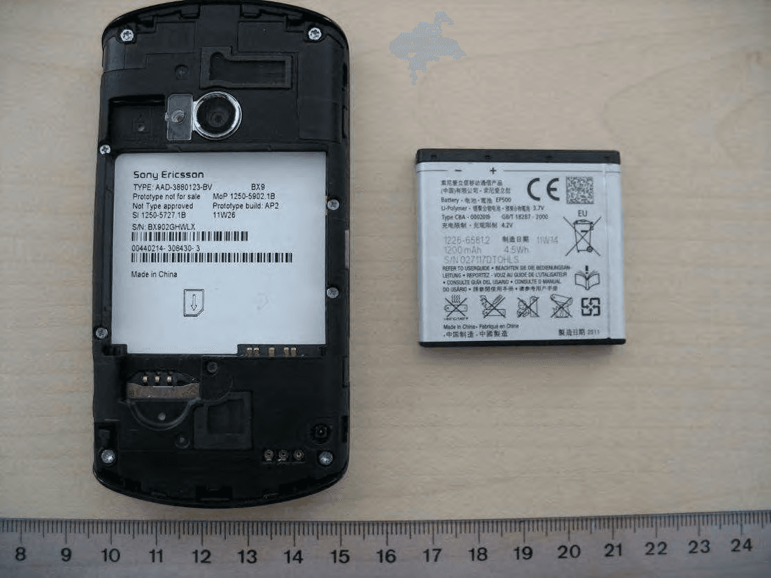 Mobile phone with Bluetooth, WLAN 802.11bgn, GPS/A-GPS, ANT+ and FM Rx - FCC ID PY7A3880123 - Sony Corporation (5)