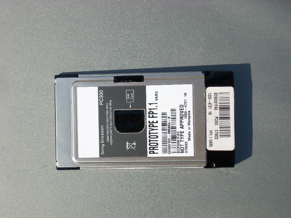 Mobile Broadband PC Card - FCC ID PY7F3231011 - Sony Corporation