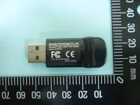 Bluetooth Class 2 EDR USB Adapter - FCC ID Q5TBT009SX - Bluetake Technology Co., Ltd.