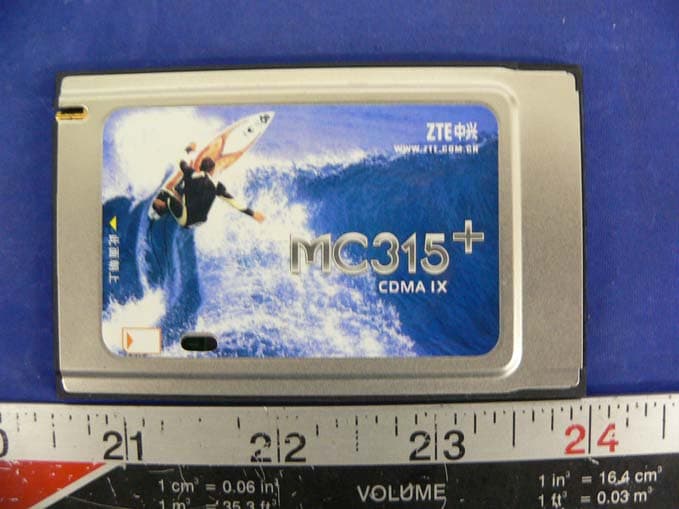 CDMA2000 1X PCMCIA Wireless Card - FCC ID Q78-MC315PLUS - ZTE Corporation