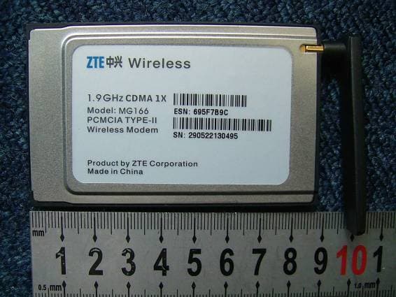 CDMA 1X  WIRELESS CARD - FCC ID Q78-MG166 - ZTE Corporation (2)