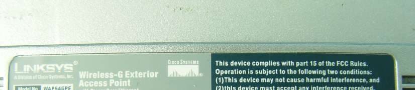Wireless-G Exterior Access Point with POE - FCC ID Q87-HGA9NWAP54GPE - LINKSYS LLC (2)