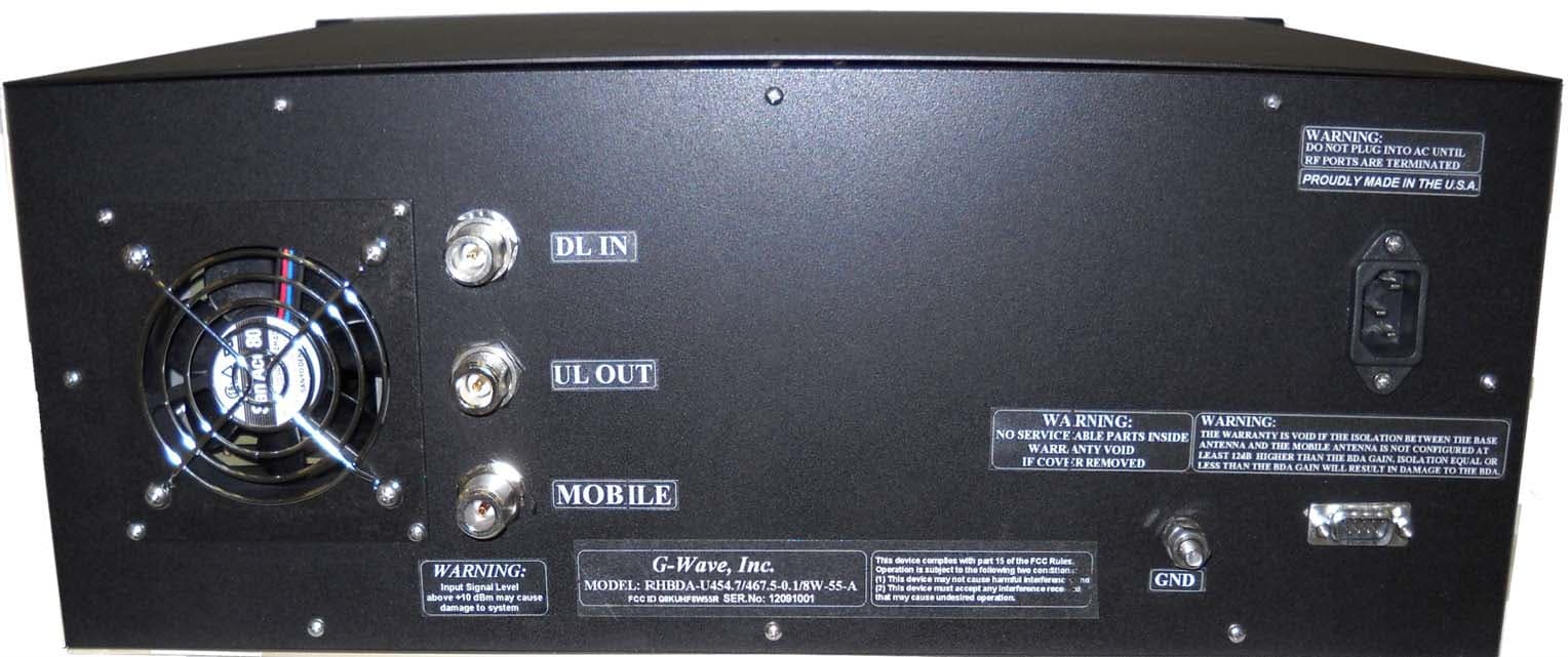 Bi-Directional Amplifier - FCC ID Q8KUHF8W55R - G-Way Solutions, LLC