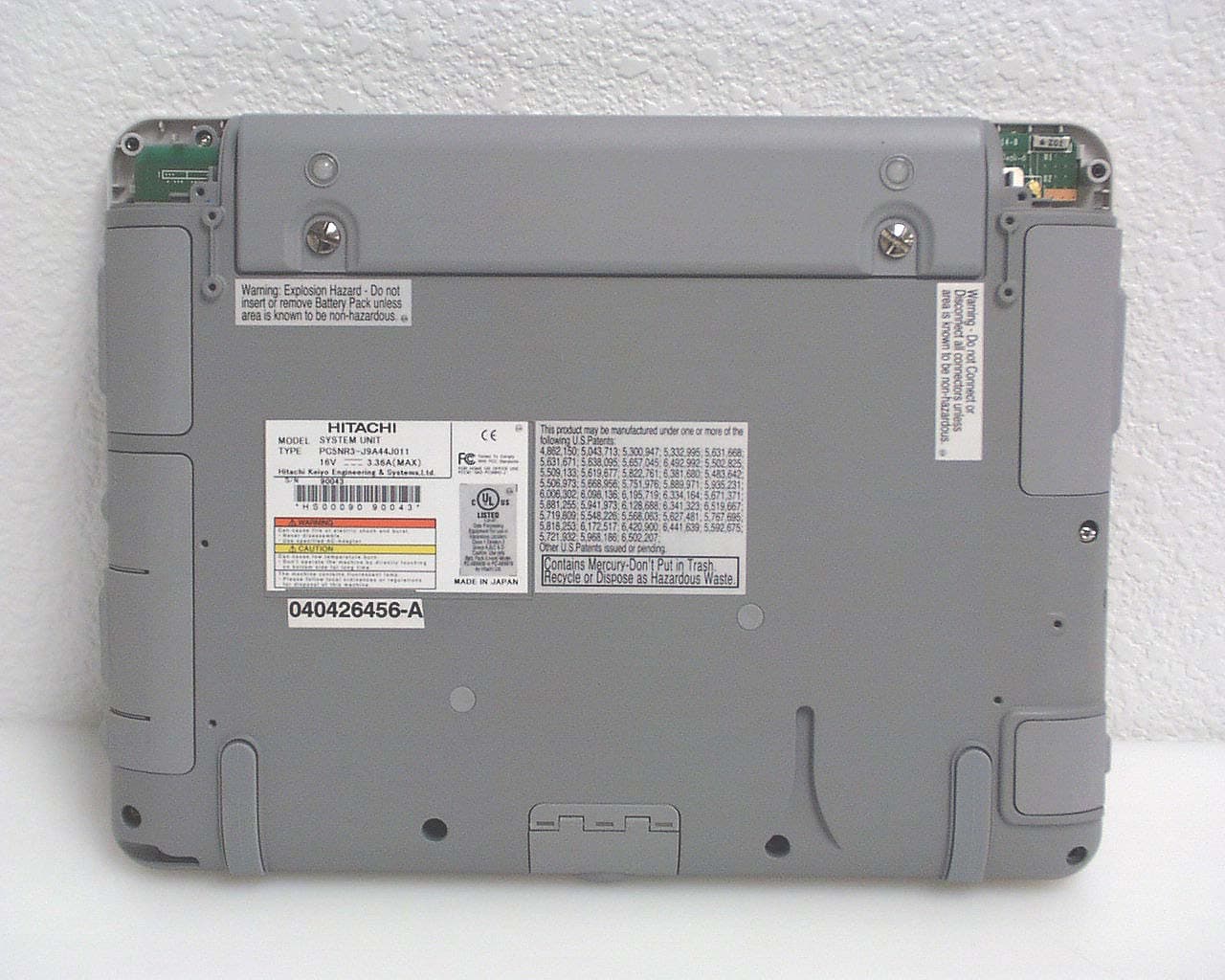Wireless Tablet - FCC ID Q9Z-PC5NR3-J1 - Hitachi Keiyo Engineering and Systems, Ltd