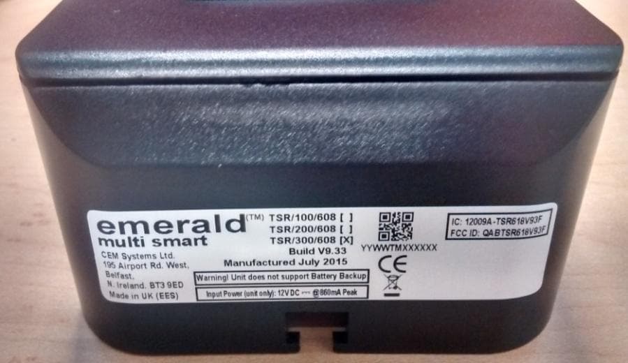 Emerald Intelligent Fingerprint Terminal - FCC ID QABTSR618V93F - Controlled Electronic Management Systems Ltd