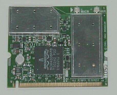 Dual-Band Wireless LAN Mini PCI Card - FCC ID QDS-BRCM1007 - Broadcom Corporation