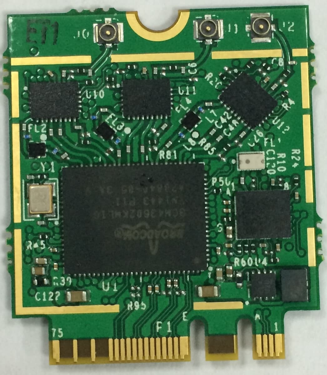 802.11a/g/n/ac 3X3 WLAN + Bluetooth PCI-E Custom Combination Card - FCC ID QDS-BRCM1088 - Broadcom Corporation