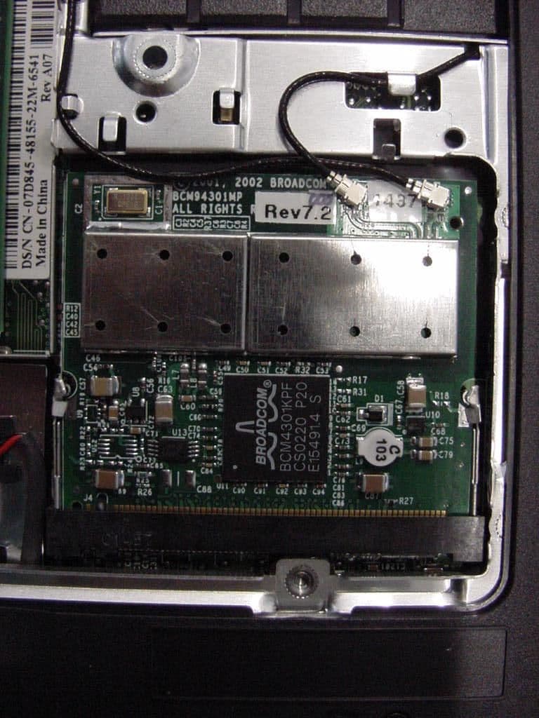 Wireless LAN mini-PCI card - FCC ID QDSBRCM1002 - Broadcom Corporation