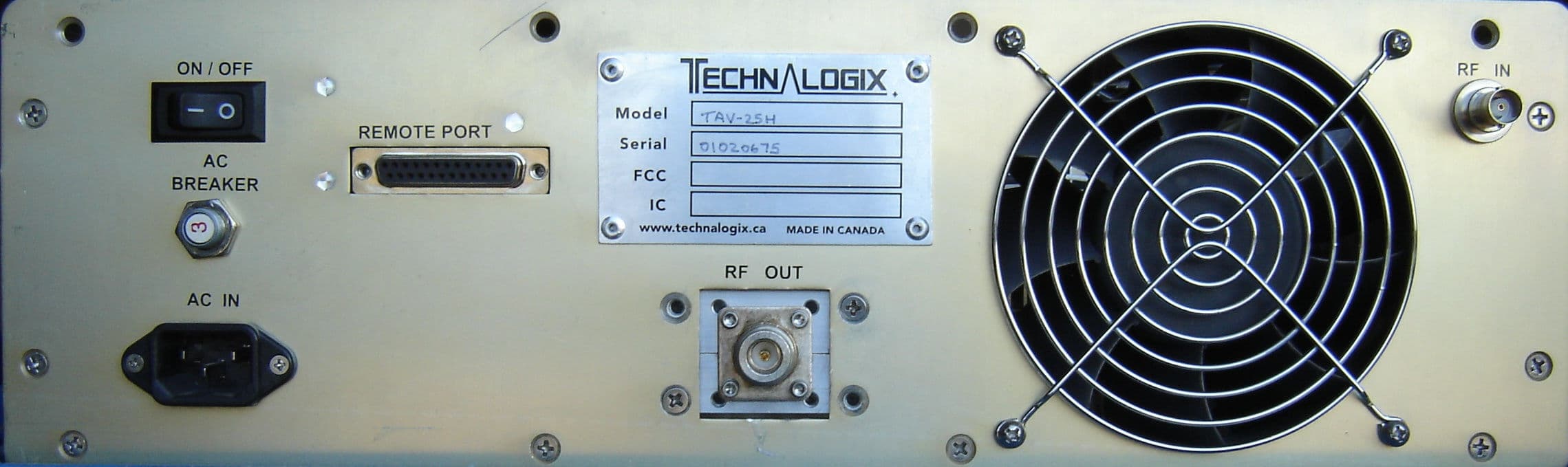 VHF Television Broadcast Transmitter - FCC ID QH5TAV25H - Technalogix, Ltd. (2)