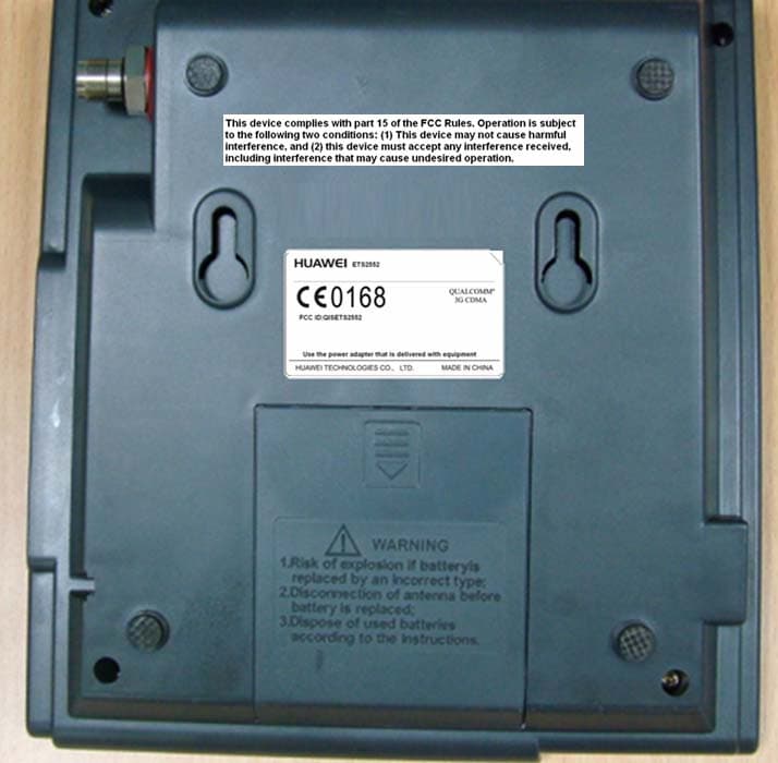 Fixed wireless terminal - FCC ID QISETS2552 - Huawei Technologies Co.,Ltd (5)