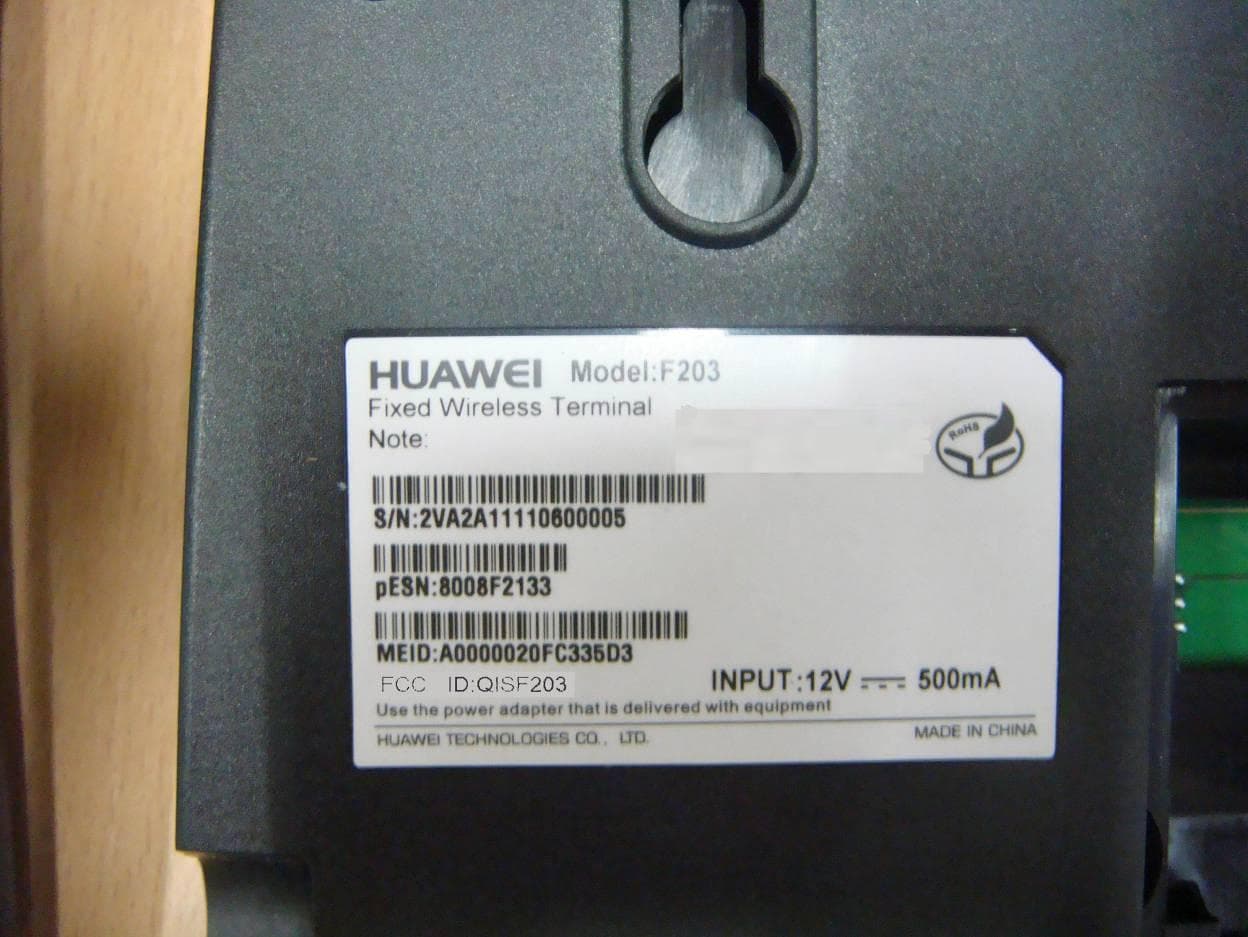 Fixed Wireless Terminal - FCC ID QISF203 - Huawei Technologies Co.,Ltd