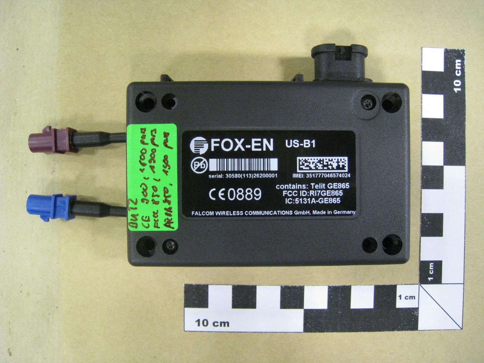 GSM/GPRS/GPS-Tracking-Unit - FCC ID QIXFOXEN - Falcom GmbH