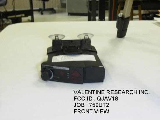 Radar Locator - FCC ID QJAV18 - Valentine Research, Inc.