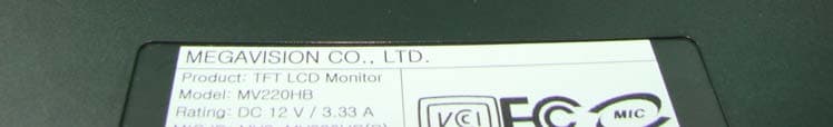 TFT LCD MONITOR - FCC ID QJSMV220HB - Megavision co., Ltd. (2)