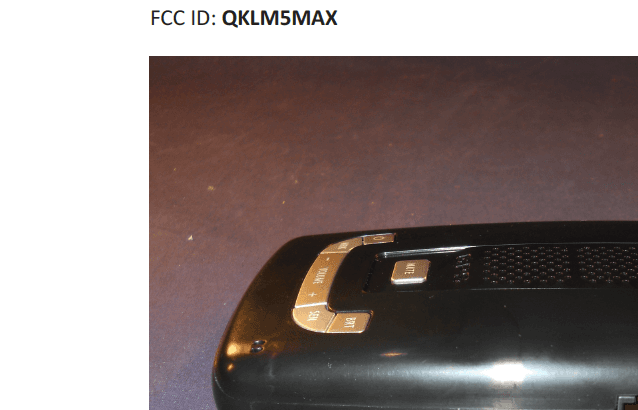 Radar Detector - FCC ID QKLM5MAX - Escort Incorporated