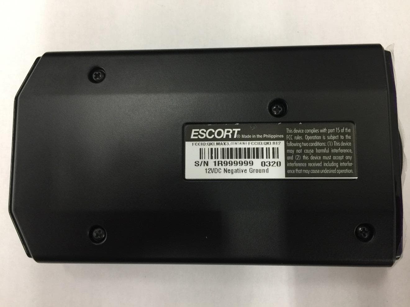 ESCORT MAX 3 - FCC ID QKLMAX3 - Escort Incorporated