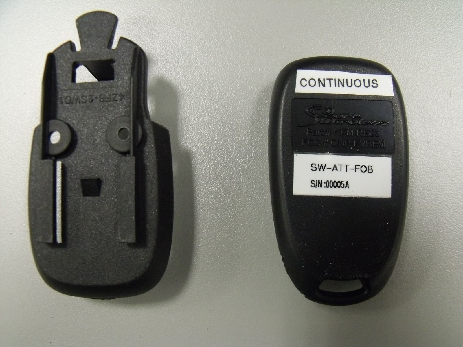 Wireless 4 Button Key Fob - FCC ID QNP-433FOB - Secure Wireless, Inc