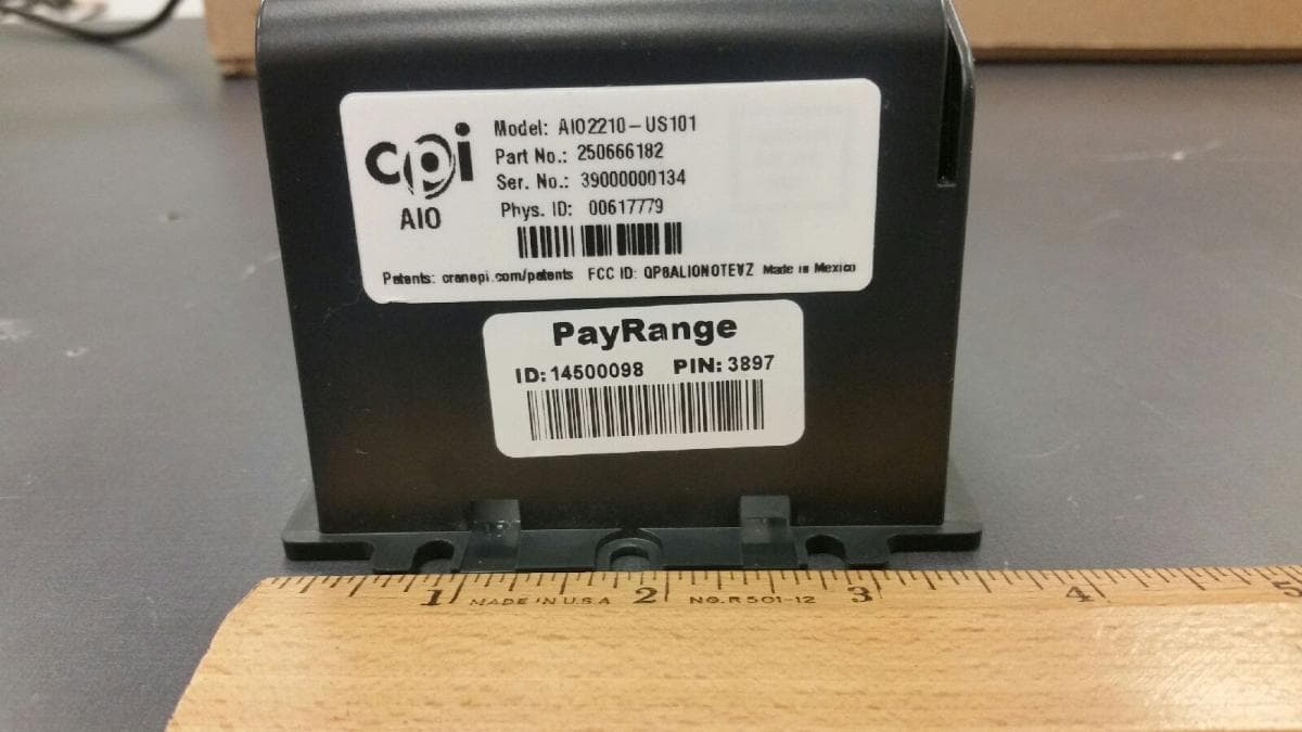 ALIO Note is a cashless and telemetry system from CPI - FCC ID QP8ALIONOTEVZ - Crane Payment Innovations