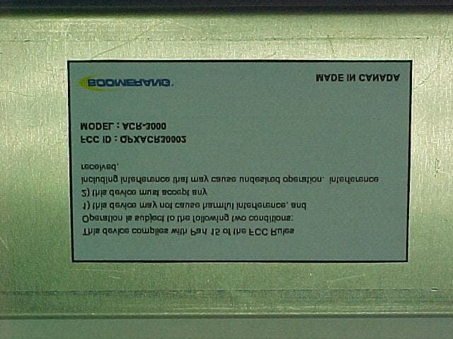 Vehicle Tracking Device - FCC ID QPXACR30002 - Boomerang Tracking Corporation